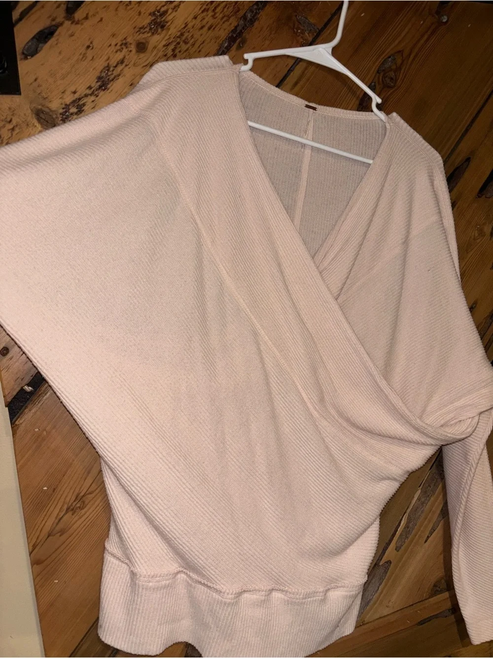 Free People Blush Wrap Drape Long Sleeve Top